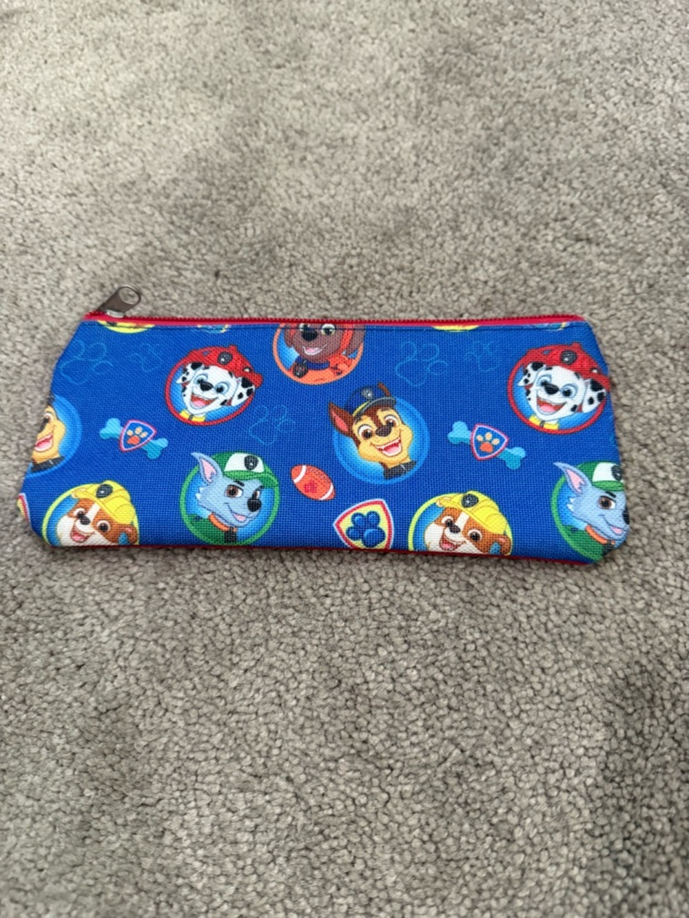 Source Unknown Blue Paw Patrol Character Pencil Case with Red Zipper